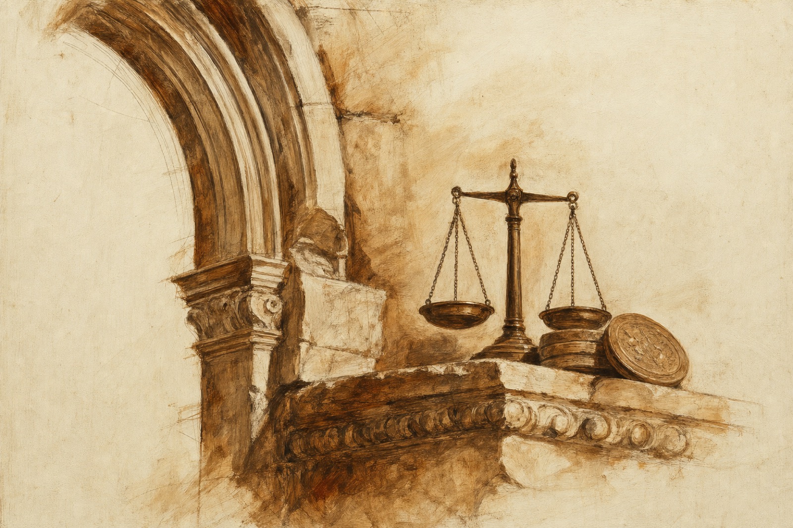 Study of an archway with scales